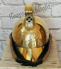 Casco de bombero NSW FB portátil latón replicado bombero victoriano dorado
