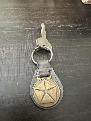 Vintage Chrysler VIP Pentastar Key Ring Keychain Brass Leather, With ...