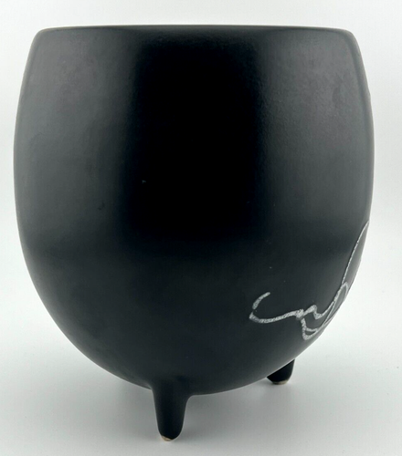 Sascha Brastoff 3 Footed Black Vase Nude Minos Dancer MCM Signed Sascha B. Rare! - Picture 5 of 10