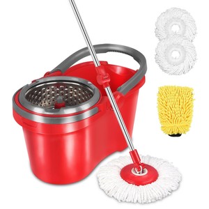 Hapinnex Spin Wringer Mop Bucket Set For Home Kitchen Floor