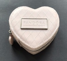 GENUINE PANDORA PINK HEART SHAPED BRACELET AND BANGLE TRAVEL CASE JEWELLERY BOX