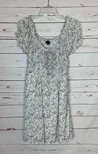 J.Crew Women's 6 White Purple Floral Short Sleeve Pockets Spring Summer Dress