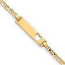 10k Yellow Gold Flat Anchor Link ID 6 inch Bracelet 1.91g for Mom