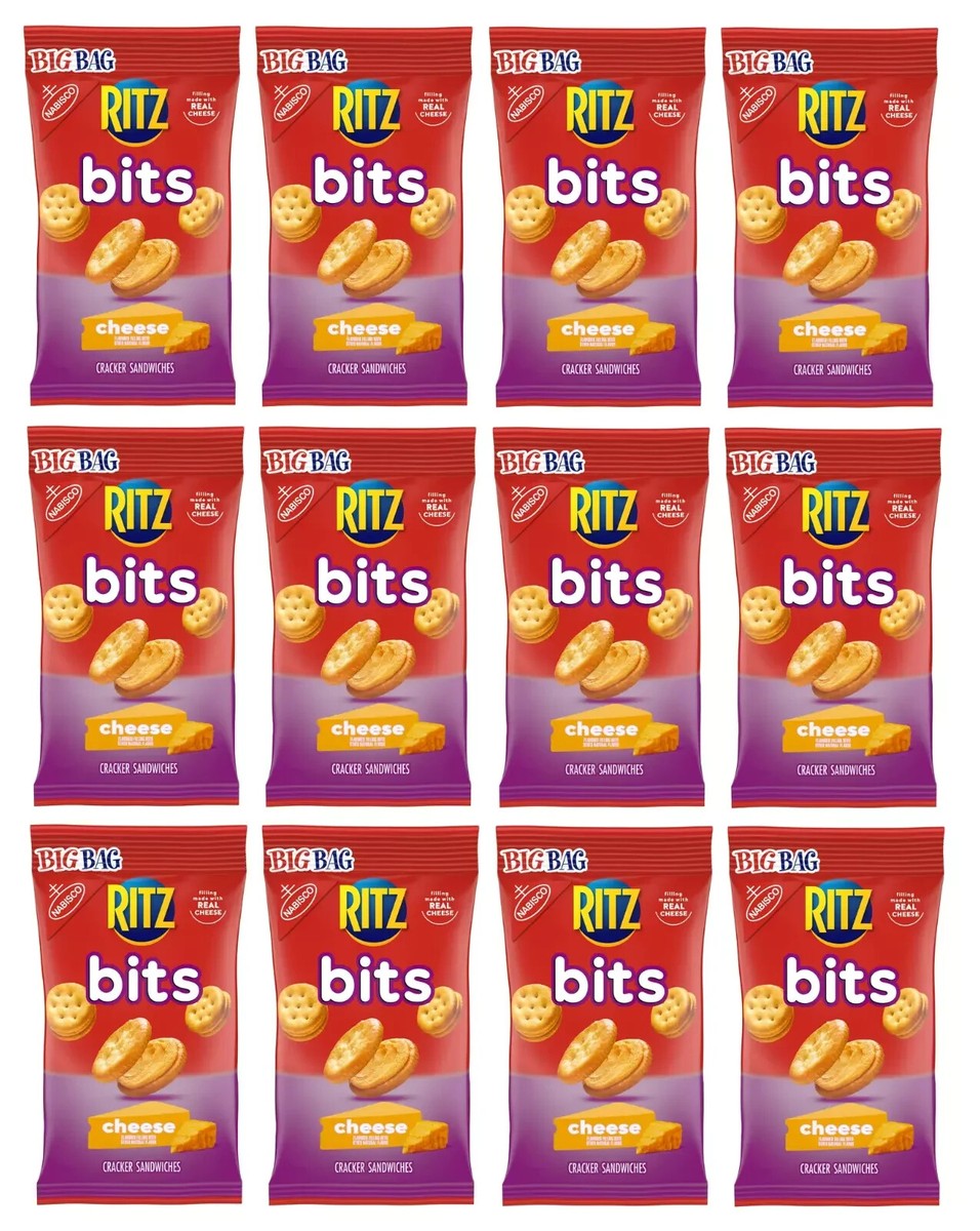 RITZ Bits Cheese Flavored Cracker Sandwiches, Big Bag 3-Ounce (12