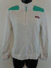Vineyard Vines Jacket Women's S White/Green 1/4 Zip Pullover Logo