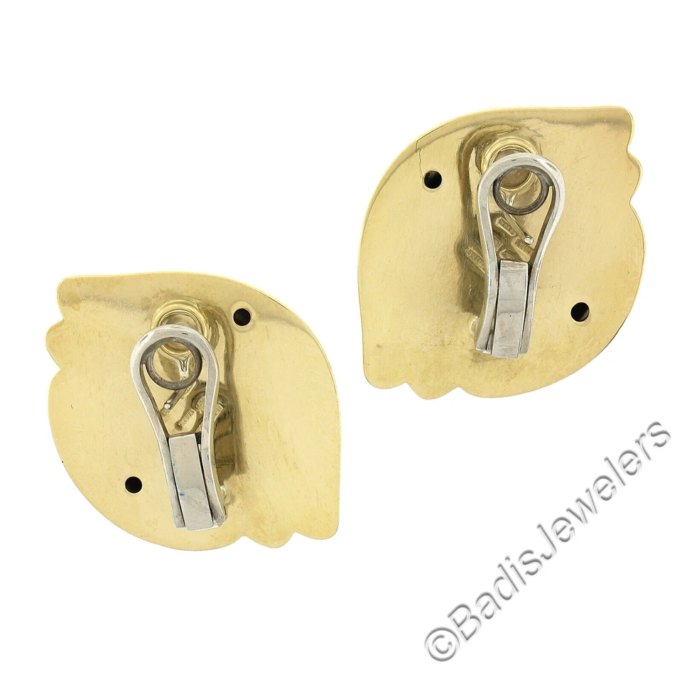 Tiffany & Co. 18K TT Gold Puffed Polished Finish Puffed Design Omega Earrings - Image 3 of 4