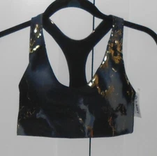 OLD NAVY ACTIVE MARBLED MEDIUM SUPPORT POWERSOFT RACERBACK SPORTS BRA - XSMALL