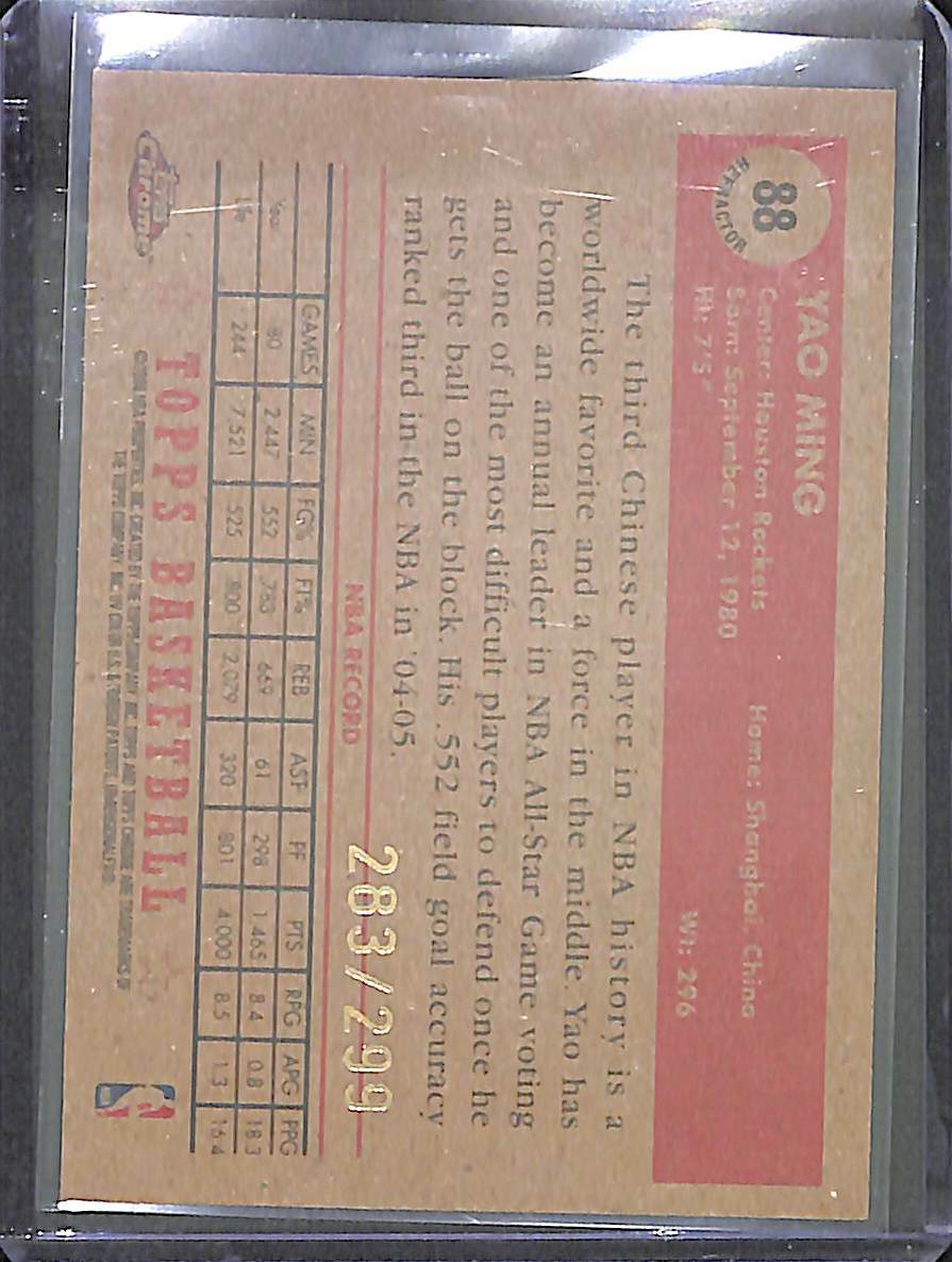 2005-06 Topps 52 Style Refractor #88 Yao Ming No 283 of 299