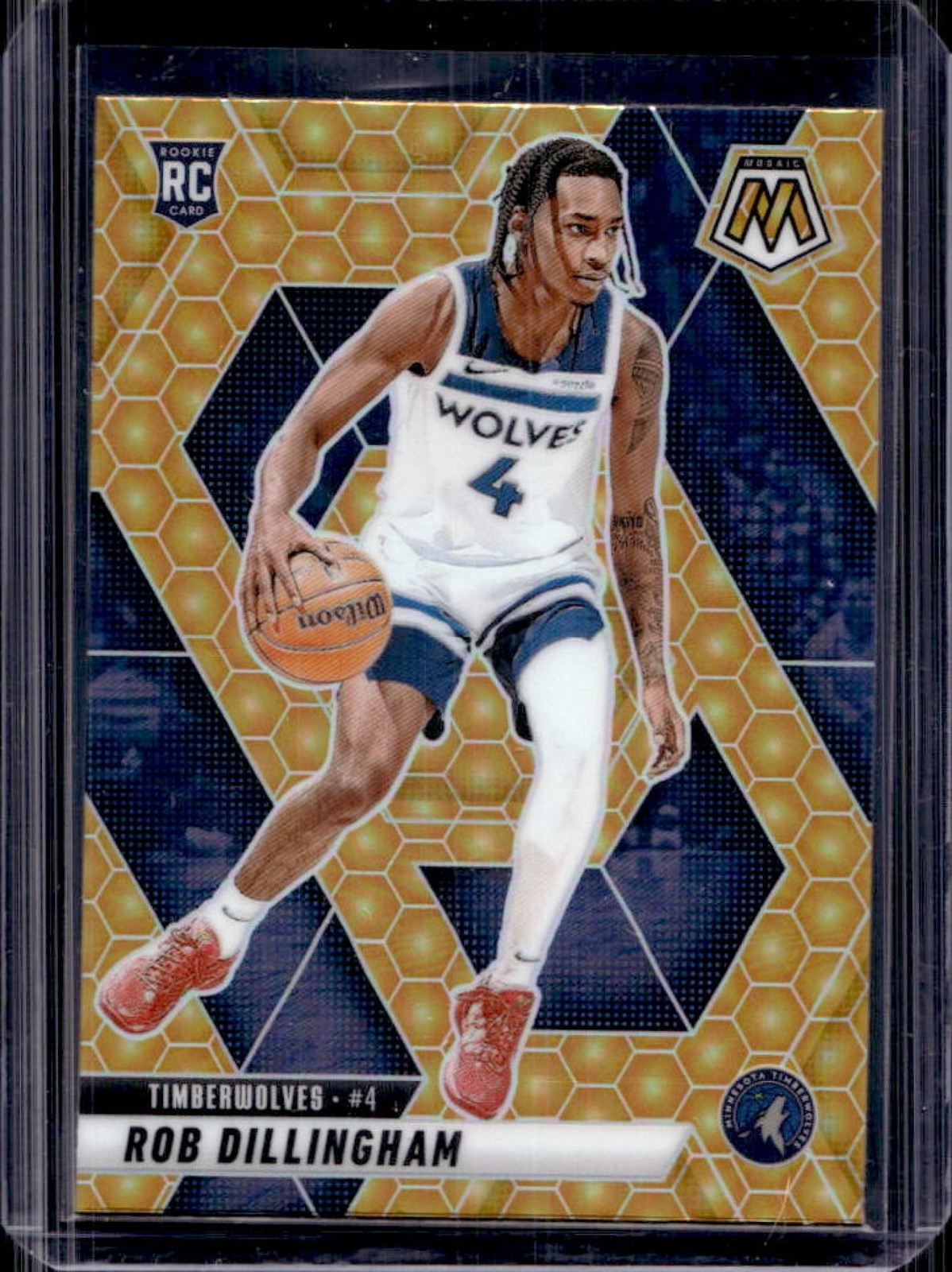 2024-25 Mosaic Rob Dillingham RC Honeycomb Mosaic #218 Timberwolves