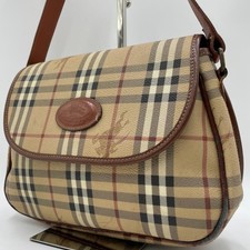 Autentica borsa a tracolla Burberry in pelle pvc marrone con quadri Nova e ombra