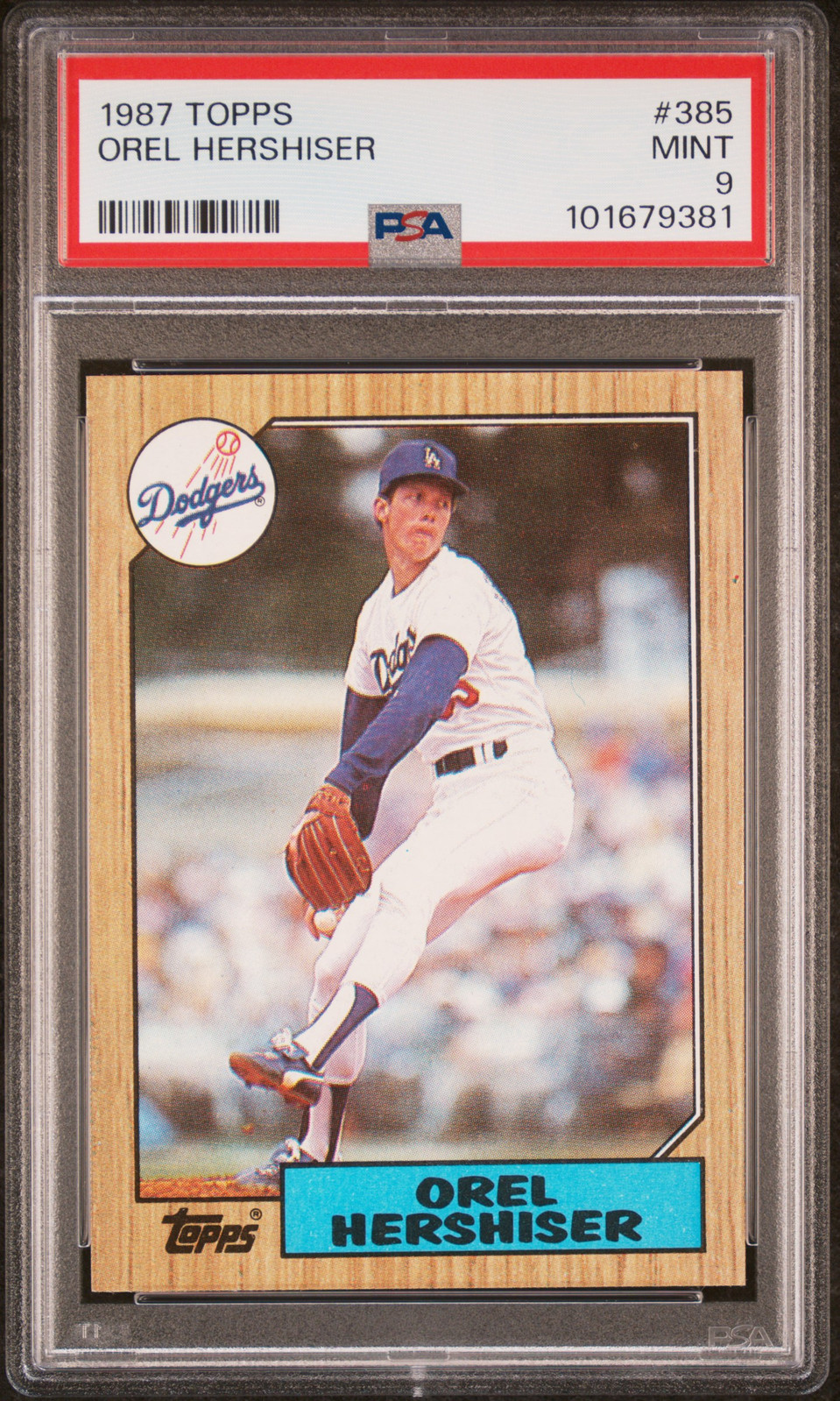 1987 TOPPS #385 OREL HERSHISER PSA 9