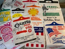 Vtg Lot Of 11 Advertising Car Litter Bags 1 Doggy Bag Essoholiday Innmore