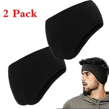 2 Pack Ear Warmer WInter Head Band Polar Fleece Ski Ear Muff Unisex Stretch US