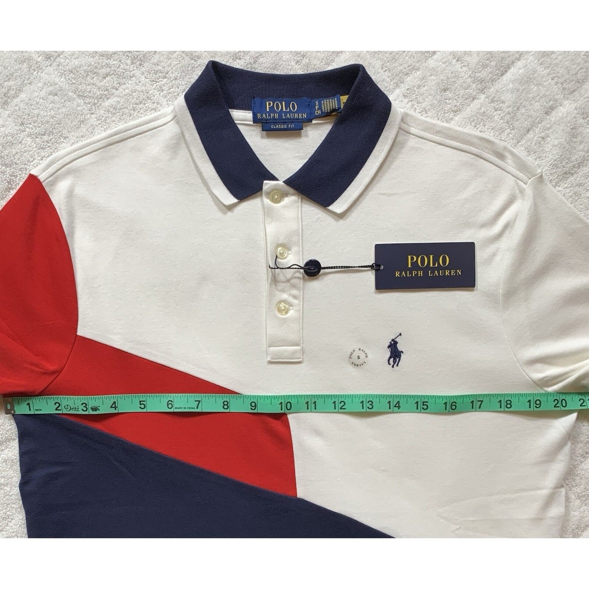 Polo Ralph Lauren Shirt Classic Fit Red White & Blue Mens Size