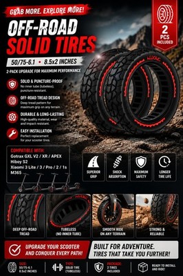 8.5x2 Solid Tire For M365/Pro/Pro2/1S E-Scooter Shock Absorbing Accessories Part