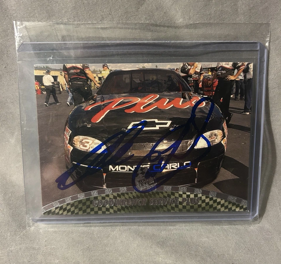 Lote de 3 tarjetas autografiadas de Dale Earnhardt y Dale Jr. NASCAR Foto 4 de 4