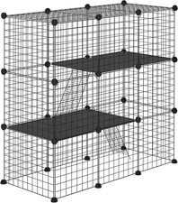 Recinto per Animali Di Piccola Taglia Modulabile Con Pannelli E Accessori, Gabbi