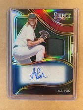Signed 2021 Select Silver Relic Patch Auto Autographed AJ Puk A’s Athletics /49