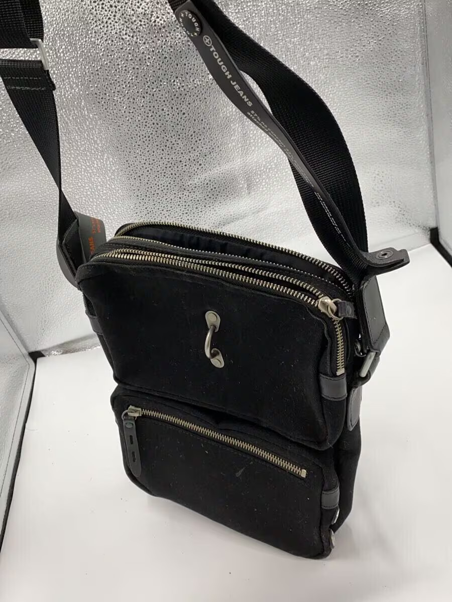 TOUGH jeansmith shoulder bag in canvas, black, plain