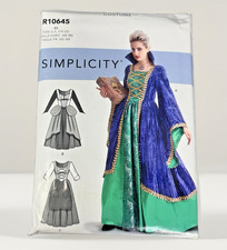 Simplicity R10645 Witch Dress Costume Pattern Queen Bustle Gown 14 16 18 20 22