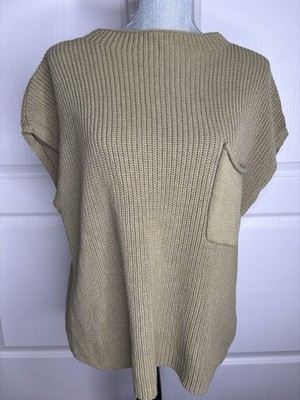 The Life Styled Co Green Sleeveless Cap Sleeve Sweater 100% Cotton Size L