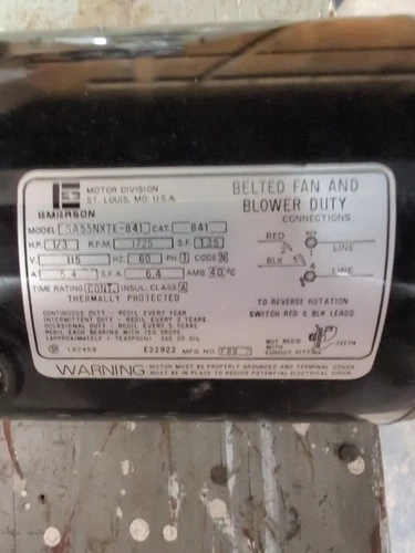 Emerson Blower Motor 1/3 HP SA55NXTE-841 BELT DRIVIN