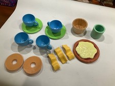Green Toys Lot of Play Dishes Saucers Play Food Excellent Pre Owned Condition