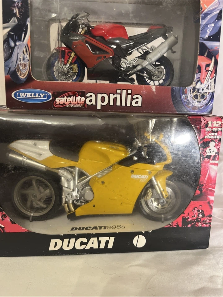 Ducati 998s,1:12 NewRay,& Aprilia RSV 1000R,1:18, Welly satellite (red & yellow) - Image 3 of 4