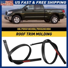 2x Roof Left Molding Right Trim Drip Fit Black Tundra Fit Cab 2007-2020 2x Roof Left Molding Right Trim Drip Fit Black Tundra Fit Cab 2007-2020