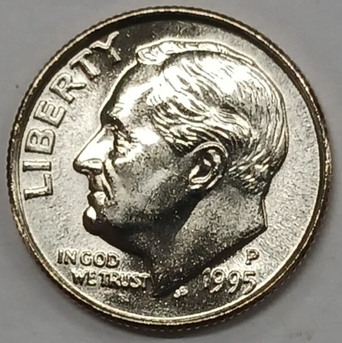 1995-P Roosevelt Dime — photo from the most recent tracked eBay sale