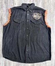 Sturgis Bike Week 2009 Men s Size M Button Vest Graphic Biker Black