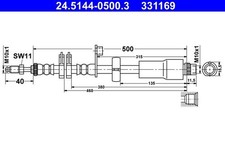 ATE BREMSSCHLAUCH VORNE passend für CITROËN C8 PEUGEOT 807 | 24.5144-0500.3