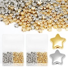 800 Pcs Star Beads Star Shape Spacer Beads 6mm Star Charms for Bracelets Larg...