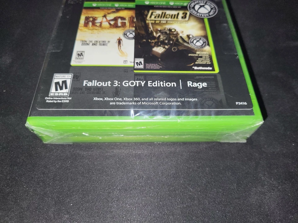 Xbox Greatest Hits 2 Pack Fallout 3 GOY Edition/Rage Xbox 360/One NEW SEALED- - Image 3 of 4
