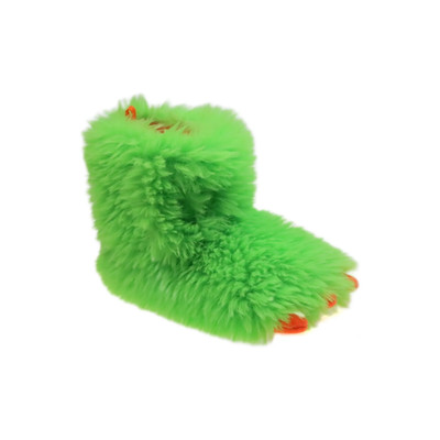 NEW Green Monster Claw Furry Slippers Stomp Shoes Wonder Nation Kids 9-10 NWT