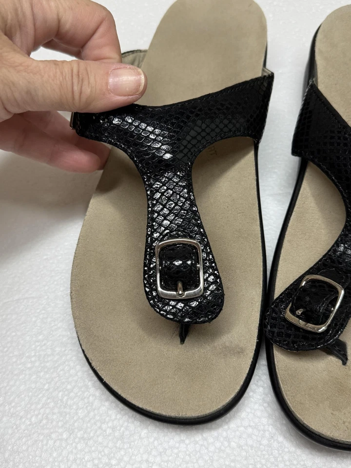 SAS Sandals Shoes Womens Size 7.5 Black Tripad Comfort Buckle Thong Slide USA - Image 2 of 4