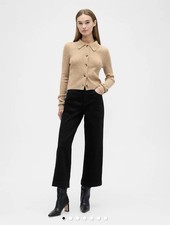 Gap High Rise Wide-Leg Crop Jeans 27 regular black wash women  s denim