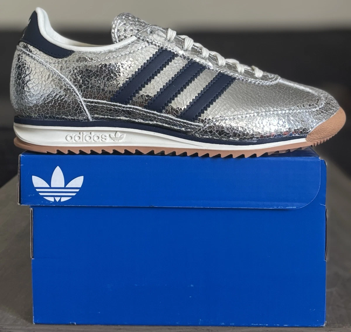 adidas SL72 OG Silver Metallic Collegiate Navy W for sale | eBay