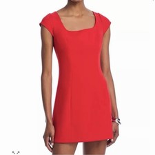 French Connection Azra Red Minidress 12 Cocktail Party Cap Sleeve Twill NWT