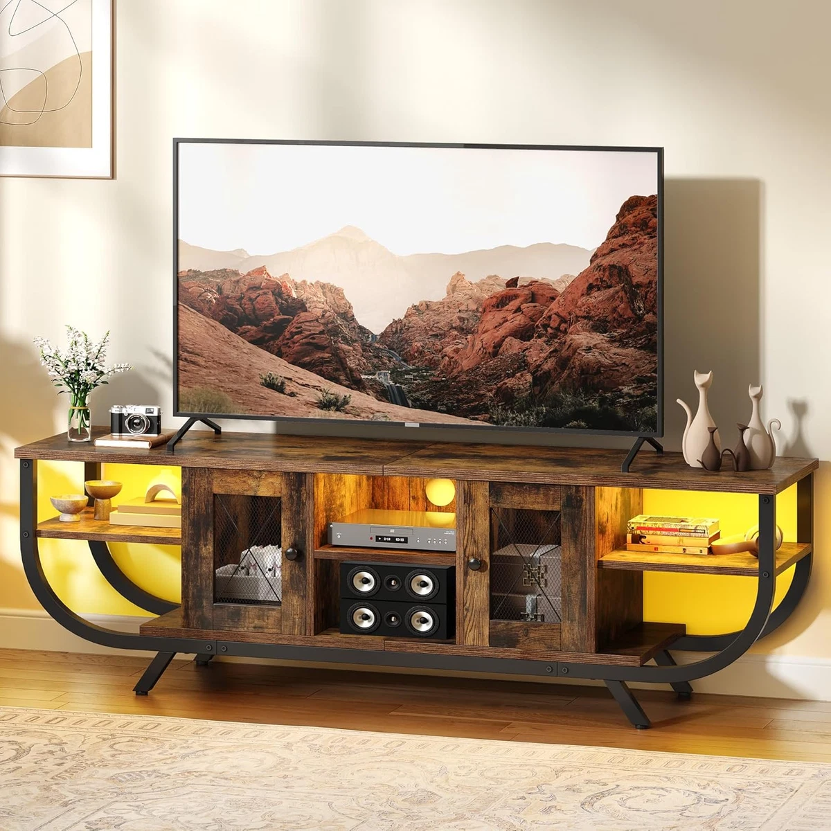 Maud - Mobile Basso Porta Tv Design Moderno Finitura Naturale Cm 156x50x51h In Italia 88154246