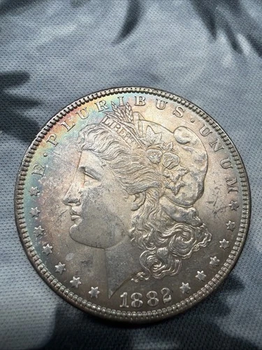 1882 P MORGAN SILVER DOLLAR! BEAUTIFUL UNCIRCULATED Coin! WOW! TONED!