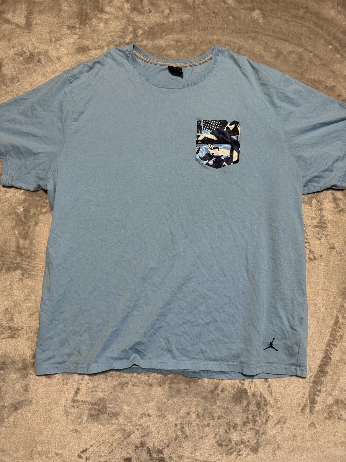 Air Jordan Worldwide Shirt Mens 3XL Blue Pocket Tee Nike