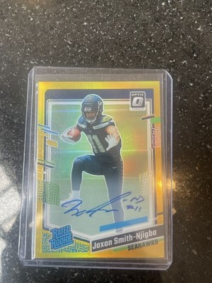 2023 Optic Gold #293 Jaxon Smith-Njigba RC Rookie ON CARD AUTO /10