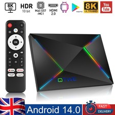 NEW Smart TV BOX Android14 128GB+4GB 2.4G/5G WIFI6 8K Media Player Octa-core