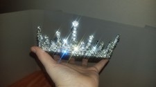 Tiara/Crown Silver With Clear/White Gemstones