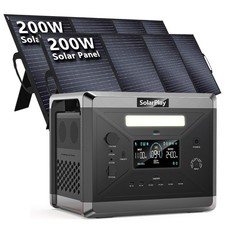 Solarplay 2160Wh Tragbare Powerstation 2400W AC Ladebuchse mit 200W Soalrpanel