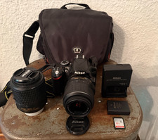 Nikon D3200 DSLR Camera Nikon18-55mm  55-200 VR lens S/C 11,478 Tested READ