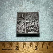Printing Block “ Beautiful flowers “ Room For 1 Letter. Lead Block