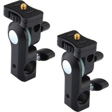 2 Pack Metal Flash Holder Brackets for Studio Lighting with Umbrella Mount