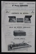 Katalog Präzisionsspiele JOST Paul Gérard Token Tisch Roulette Bridge